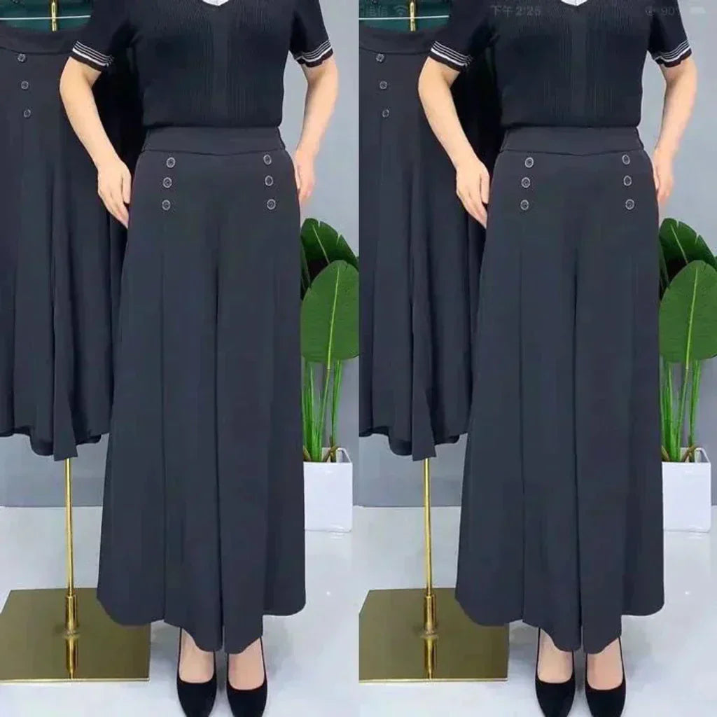 ✨Elegantní skládané kalhoty se širokými nohavicemi