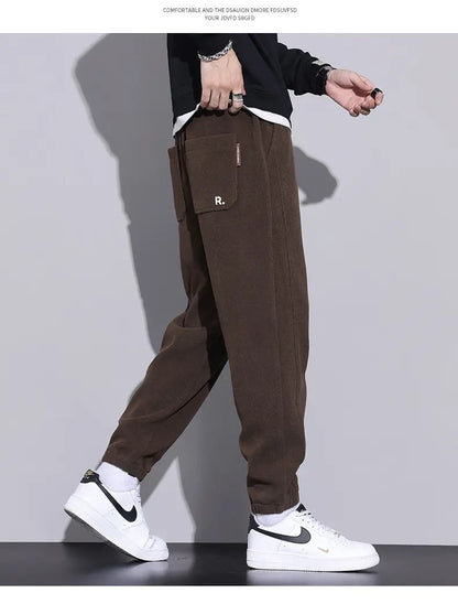 🍂🔥【50% SLEVA】🔥【M-5XL】🖤Nové zimní kalhoty pro muže, plus samet a hrubý manšestr, teplé a ležérní pánské kalhoty