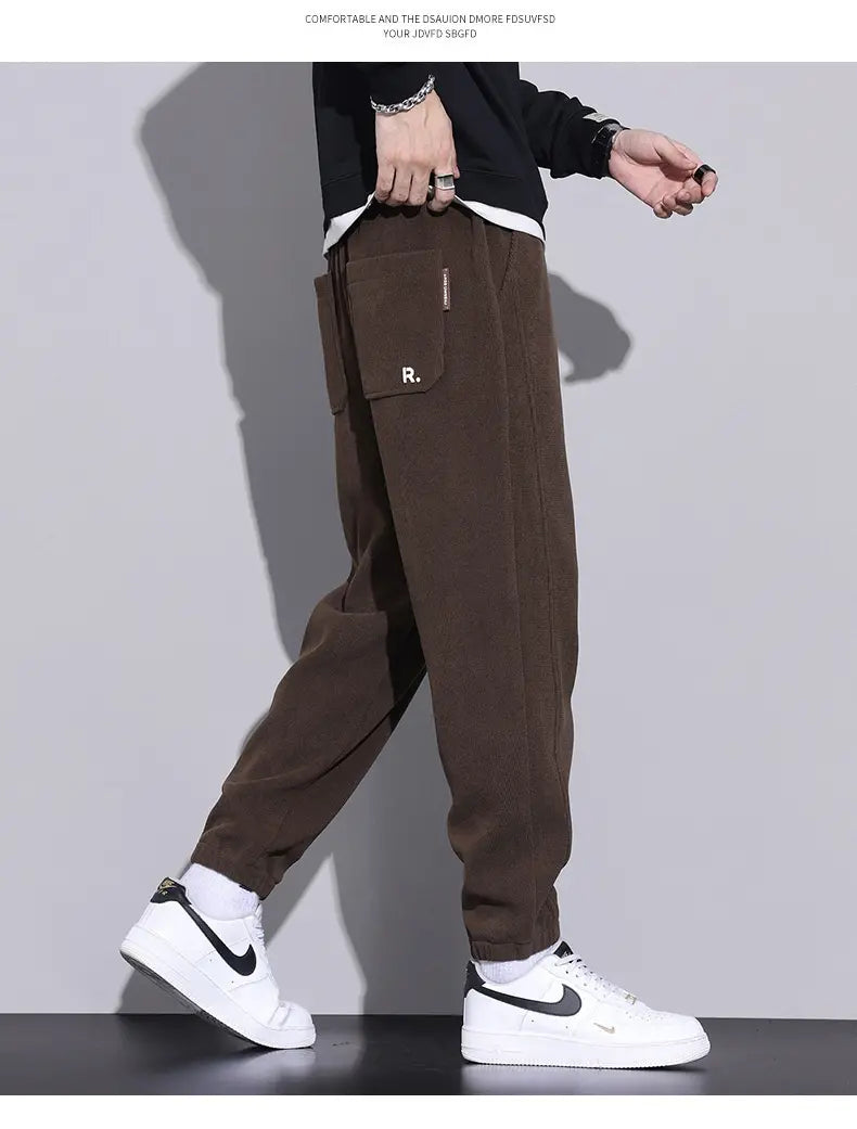 🍂🔥【50% SLEVA】🔥【M-5XL】🖤Nové zimní kalhoty pro muže, plus samet a hrubý manšestr, teplé a ležérní pánské kalhoty