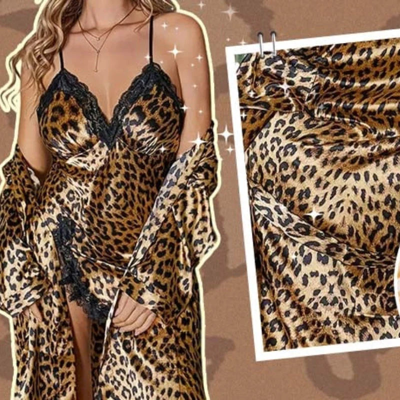 Sexy župan a noční košilka s leopardím potiskem