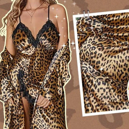 Sexy župan a noční košilka s leopardím potiskem