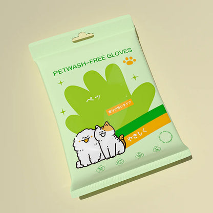 Jednorázové čisticí ubrousky na rukavice pro domácí mazlíčky | Bez oplachování, deodorizující a jemné s pětiprstým designem