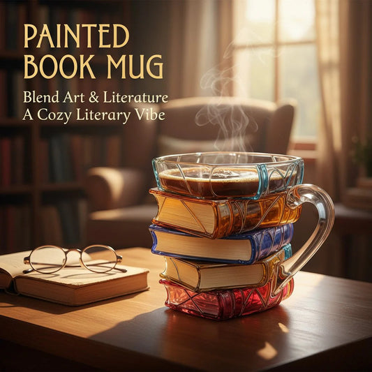 Hrnek z vitráže Artisan Book Stack