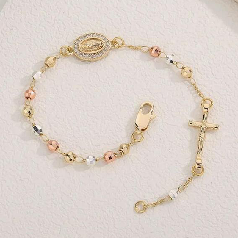 📢📢50% SLEVA!!!✝️Elegantní štrasový křížový náramek