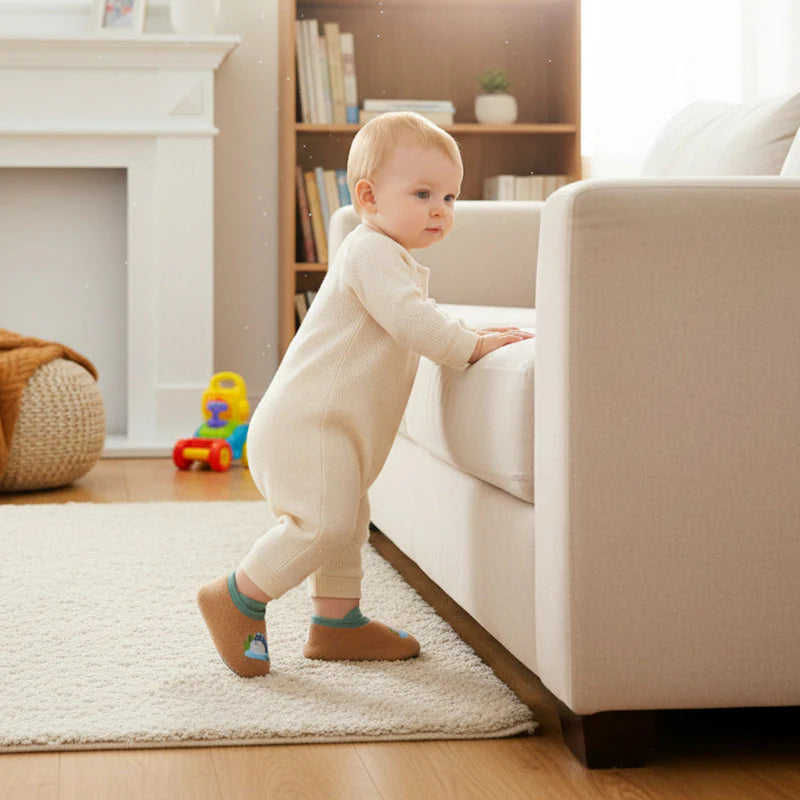 Silné a protiskluzové podlahové ponožky pro miminka