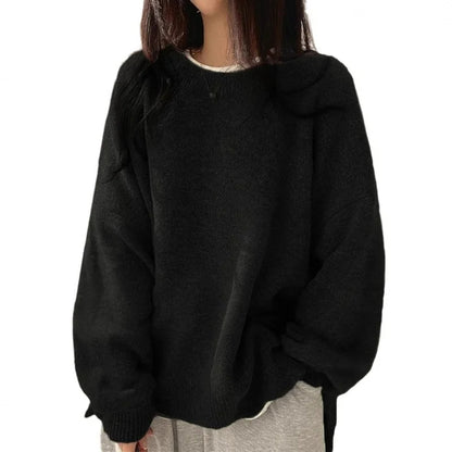 Dámský svetr s rozděleným lemem – měkký, elegantní a stylový | Volný střih s rukávy ve tvaru lantern