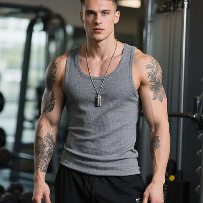 Pánské bavlněné fitness tílko