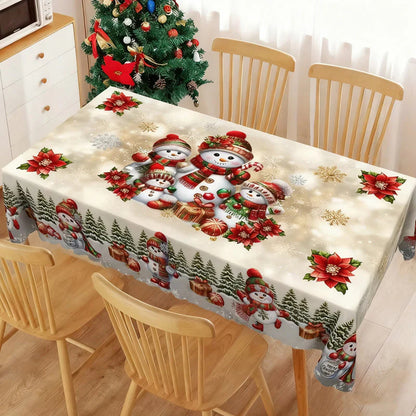 Vánoční ubrus – sváteční design, odolný polyester, odolný proti skvrnám a mačkavosti