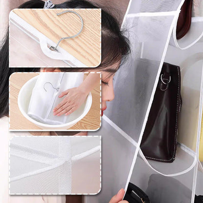 🍀Závěsný, prachotěsný organizér na kabelku s velkými kapsami