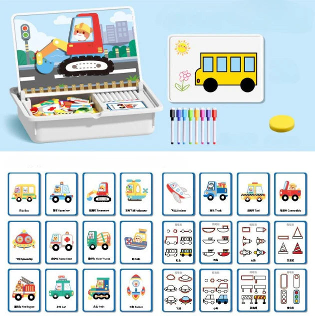 Zábavné magnetické puzzle – oboustranná vzdělávací hra pro děti