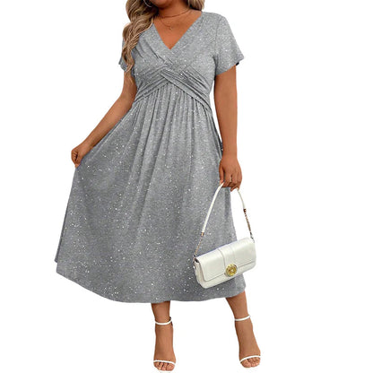 👗 Elegantní dámské šaty s V-výstřihem a zkráceným předním dílem ✨