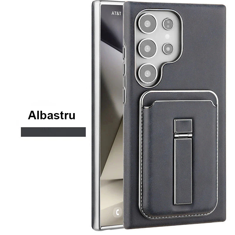 Kožené magnetické pouzdro s držákem karet a krytem pro Samsung S23-S25 Series