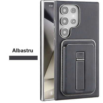 Kožené magnetické pouzdro s držákem karet a krytem pro Samsung S23-S25 Series