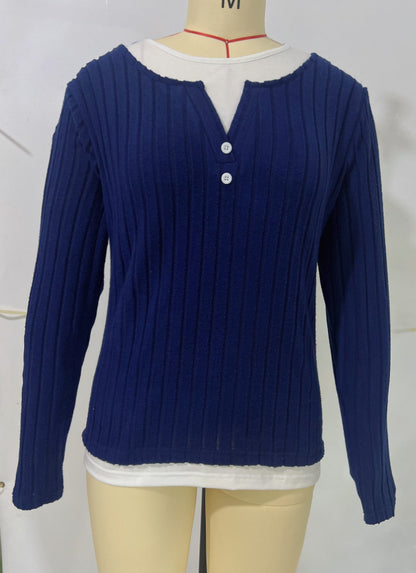 Dámské zimní kašmírové teplé a pohodlné měkké tričko s dlouhým rukávem