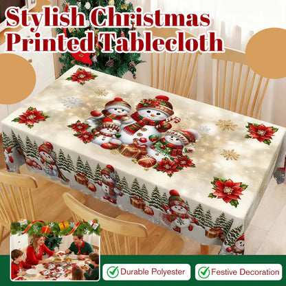 Vánoční ubrus – sváteční design, odolný polyester, odolný proti skvrnám a mačkavosti