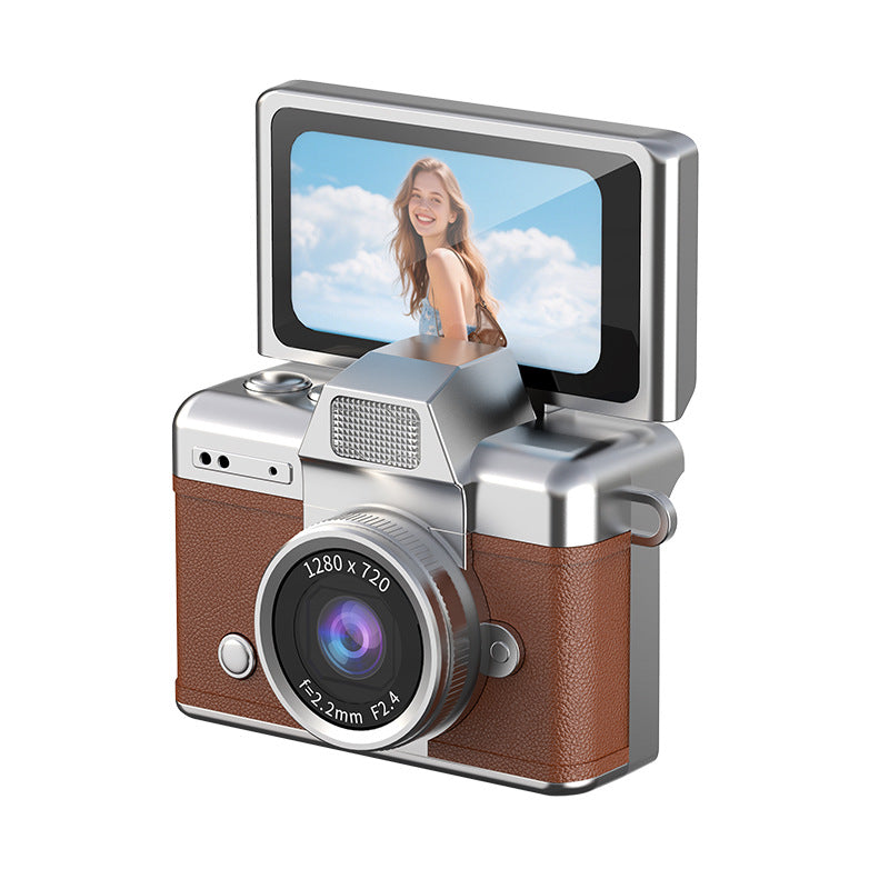 Mini retro kapesní fotoaparát, malý a přenosný, ideální na cesty a selfie.