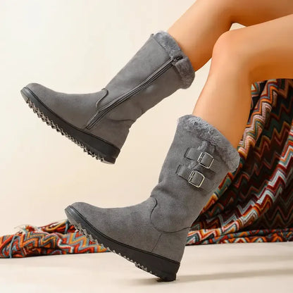 🔥 🔥 🔥Teplé dámské sněhule střední výšky s plyšovou podšívkou！