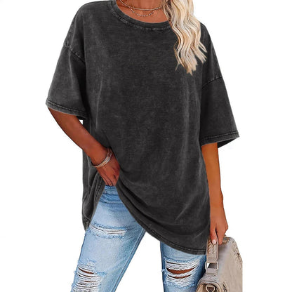 Dámské Vintage Oversized Tričko s Vypraným Efektem