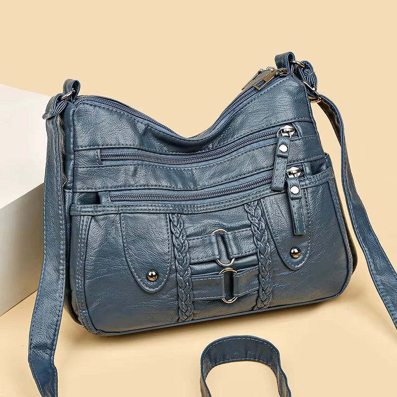 Kabelka přes rameno z prané kůže 👜