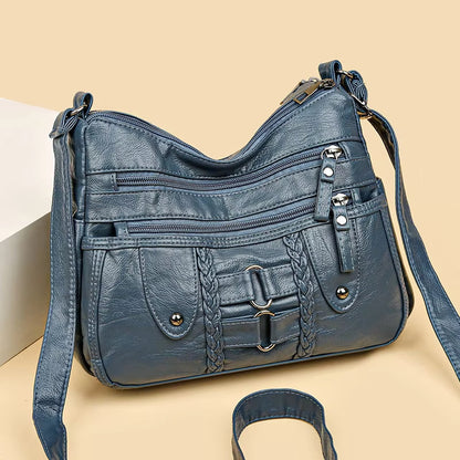 Kabelka přes rameno z prané kůže 👜