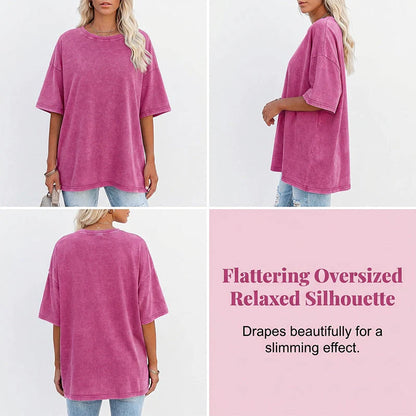 Dámské Vintage Oversized Tričko s Vypraným Efektem