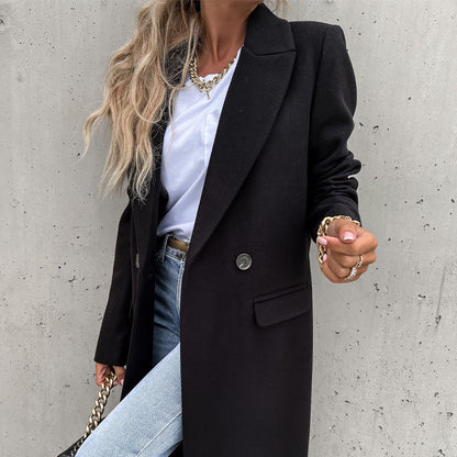 🧥Dámský zimní dlouhý vlněný kabát