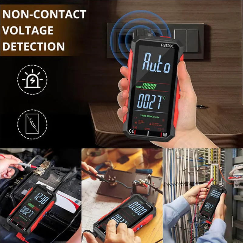 Dobíjecí digitální multimetr s USB – True RMS, automatické přepínání rozsahu a podsvícený LCD displej, CAT III 1000V