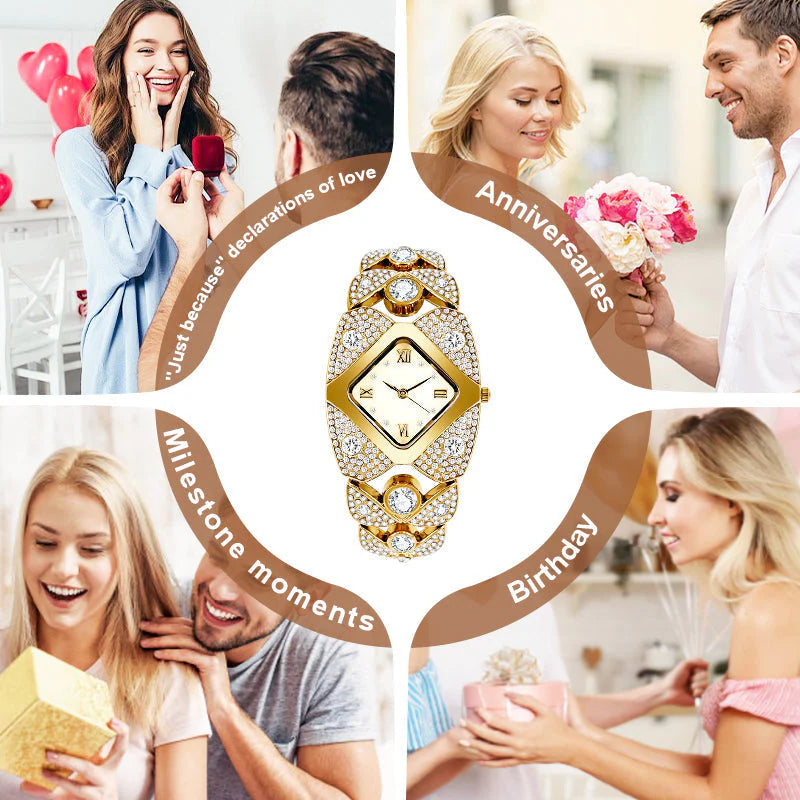 💎Dámské retro quartzové hodinky se třpytivými kamínky⌚