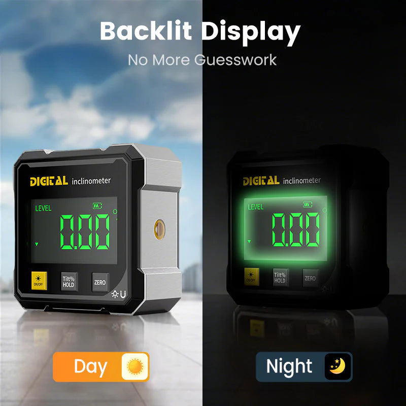 Čtyřstranný magnetický digitální úhloměr s laserem