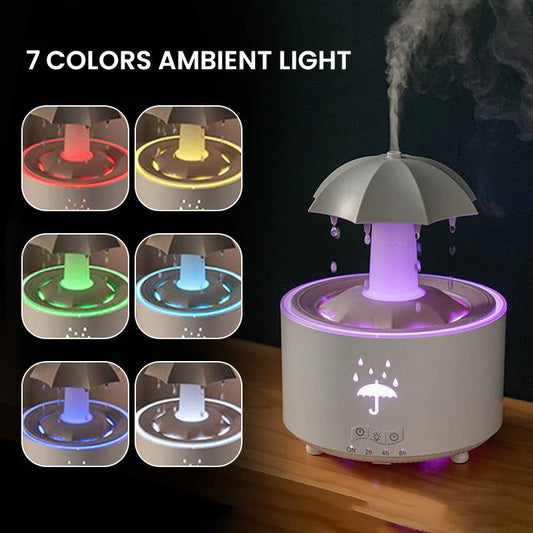 7barevný rotující aromaterapeutický zvlhčovač Raindrop