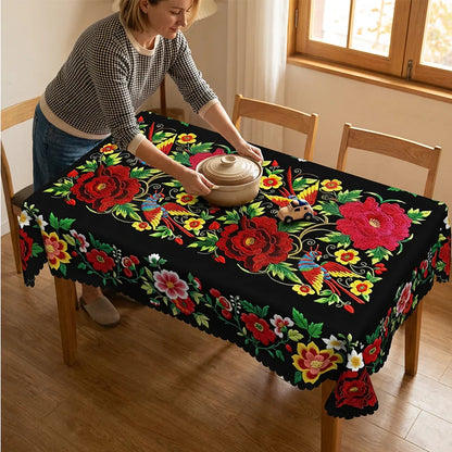 Fată de masă mexicană cu margini festonate