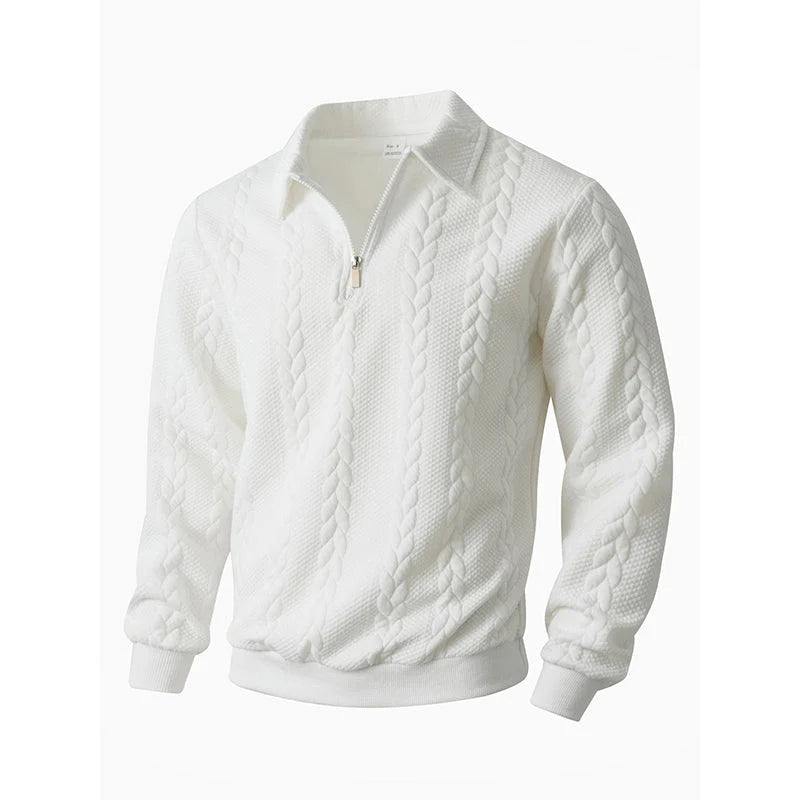 Pánský ležérní pletený svetr s půl zipem