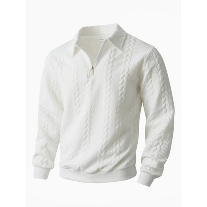 Pánský ležérní pletený svetr s půl zipem