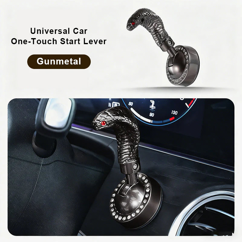 Páka startování auta ve tvaru hada s jedním tlačítkem