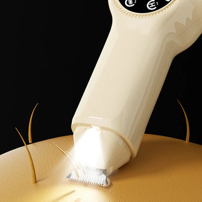 Bruska na drápky a zastřihovač chlupů pro domácí mazlíčky 2 v 1 – tichý, s LED osvětlením, bezpečný a dobíjecí