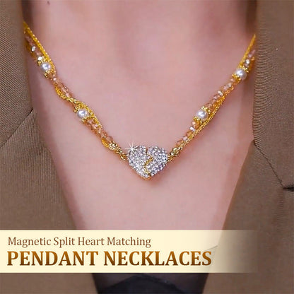 Magnetický náhrdelník s párem rozdělených srdíček