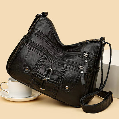 Kabelka přes rameno z prané kůže 👜