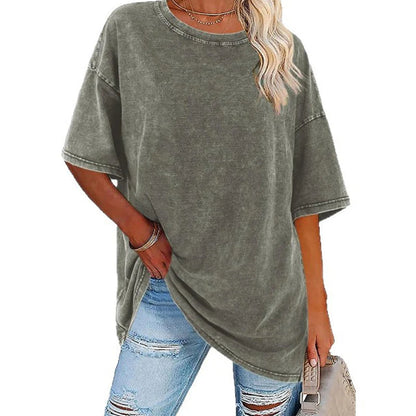Dámské Vintage Oversized Tričko s Vypraným Efektem
