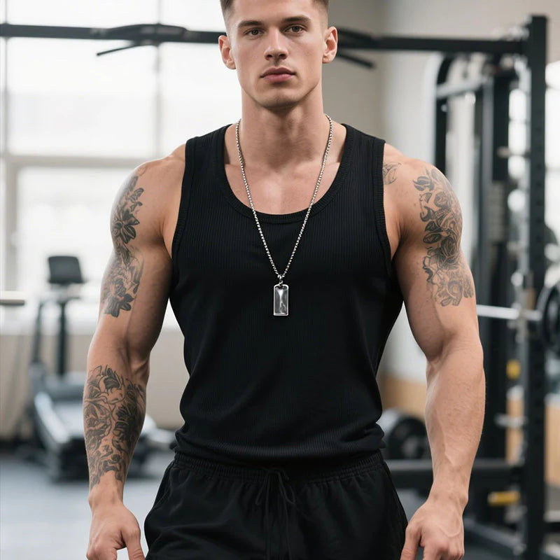 Pánské bavlněné fitness tílko