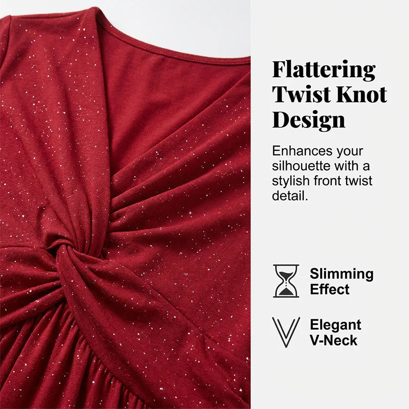 👗 Elegantní dámské šaty s V-výstřihem a zkráceným předním dílem ✨