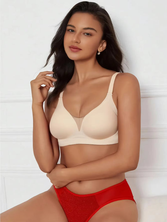 Podprsenka s push-up podprsenkami bez kostic a zadním zapínáním