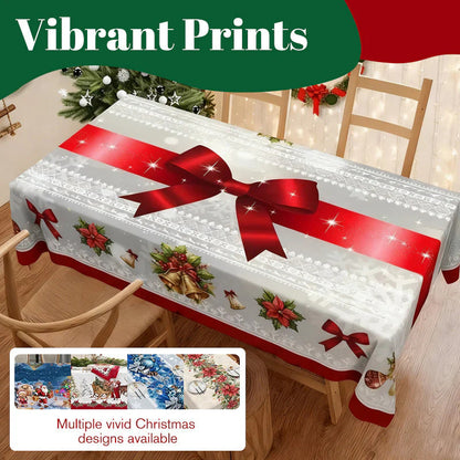 Vánoční ubrus – sváteční design, odolný polyester, odolný proti skvrnám a mačkavosti