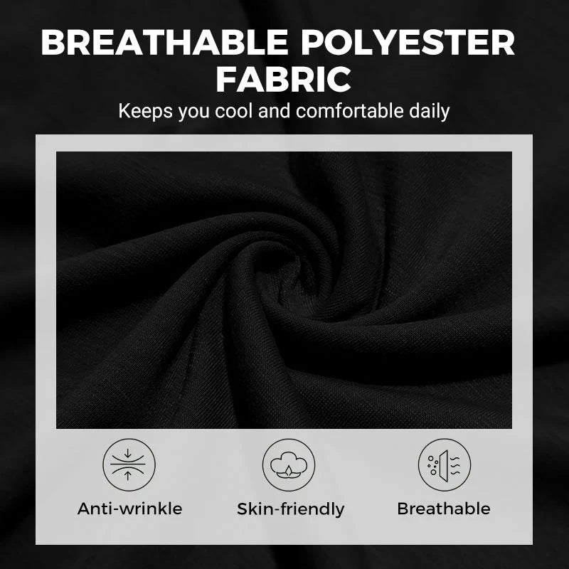Pánské tričko s dlouhým rukávem – prodyšný polyester, zapínání na knoflíky, náprsní kapsa, pohodlný střih, snadná údržba, každodenní styl