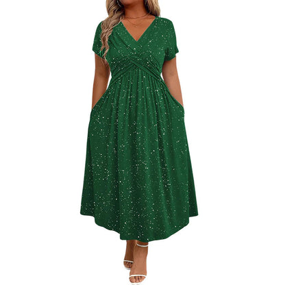 👗 Elegantní dámské šaty s V-výstřihem a zkráceným předním dílem ✨