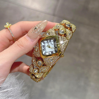 🌱Dámské vintage quartzové hodinky s kamínky⌚💎