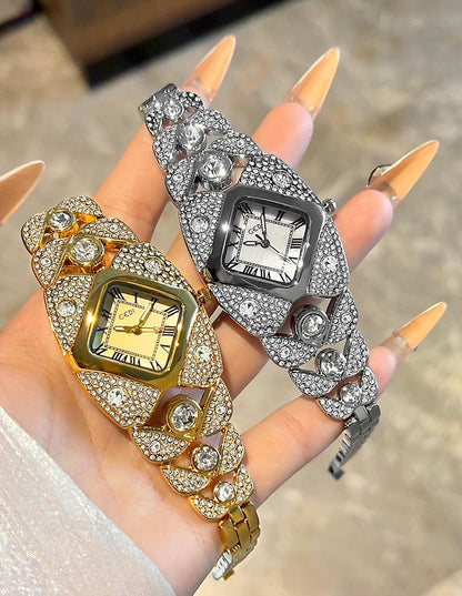 🌱Dámské vintage quartzové hodinky s kamínky⌚💎