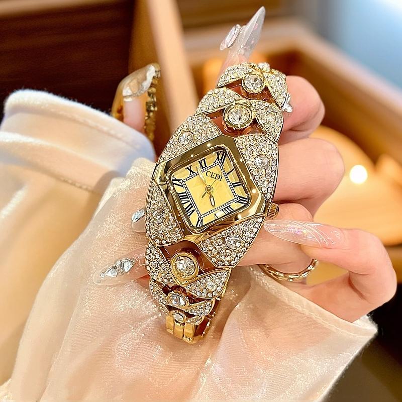 🌱Dámské vintage quartzové hodinky s kamínky⌚💎