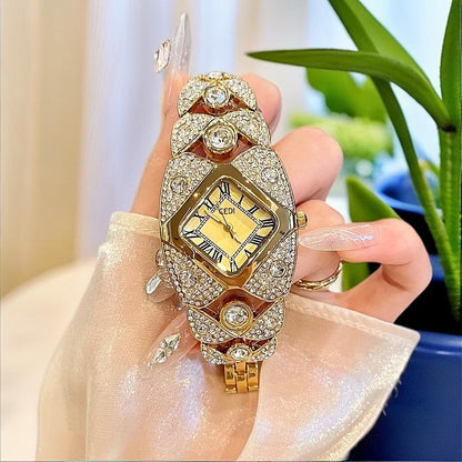 🌱Dámské vintage quartzové hodinky s kamínky⌚💎