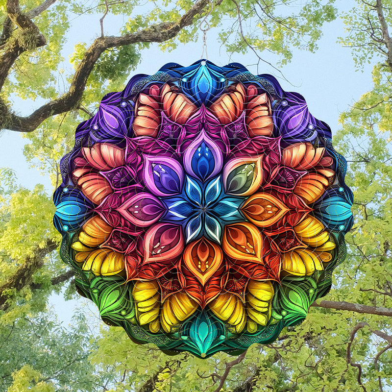 🌺3D barevná rotující zvonkohra – 🏠Zahradní závěsná dekorace