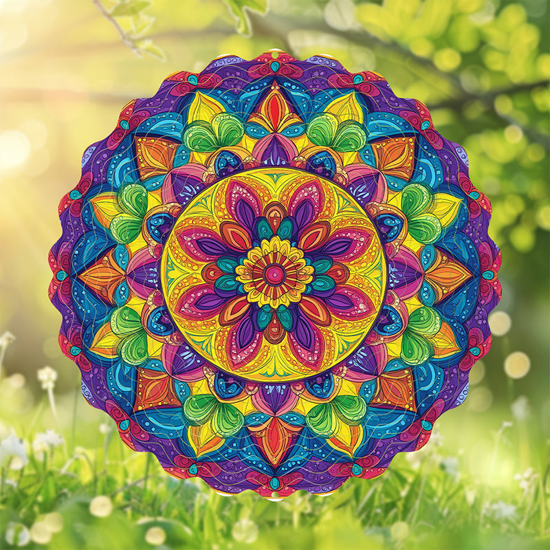 🌺3D barevná rotující zvonkohra – 🏠Zahradní závěsná dekorace